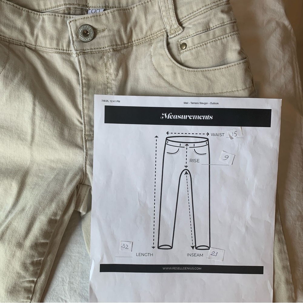 Chico's Light Beige Ankle Jeans - Picture 4 of 4